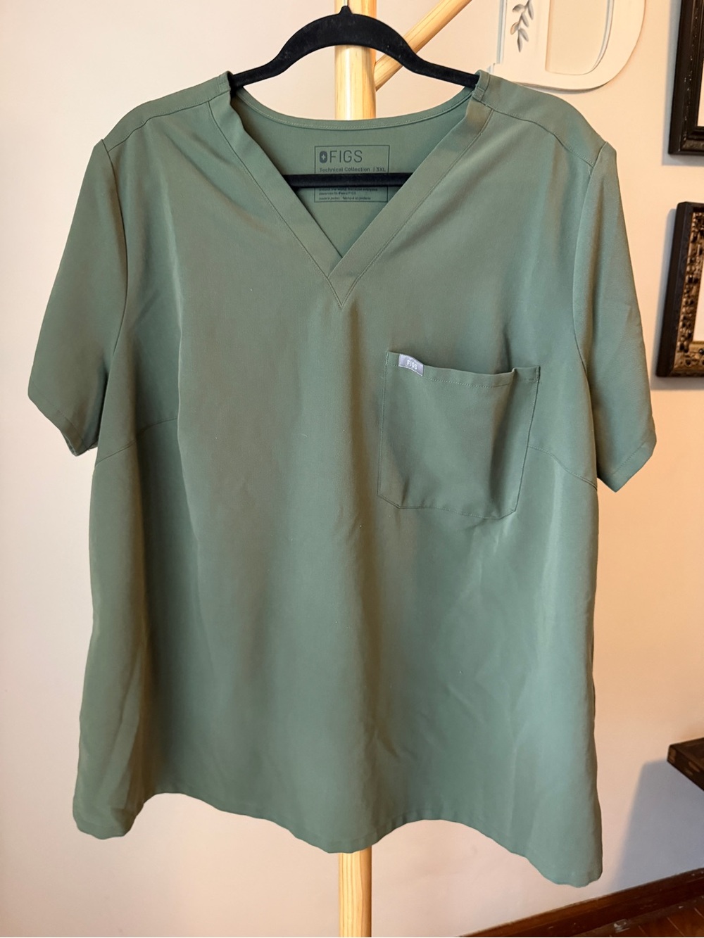 Figs Technical Collection Catarina Scrub Top V Neck Olive Green Size 3XL